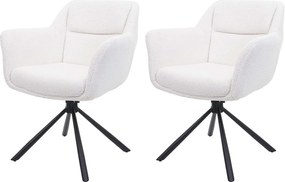 Krzesło do jadalni MCW-K33 (zestaw 2 sztuk),  bouclé-biały