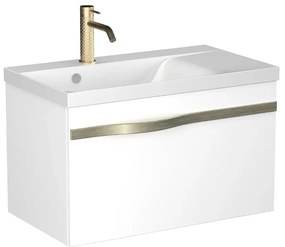 Szafka pod umywalkę VOG 69 cm biały połysk z uchwytem stalowym KROFAM