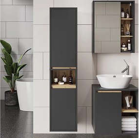 Wysoka szafka szary/artystyczny 38x33x170 viola