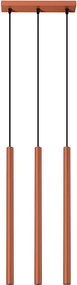 Lampa Wisząca Nowoczesny Pastelo, Stal - 3 Źródło - L.30 X H.94 Cm - Ochra Czerwona