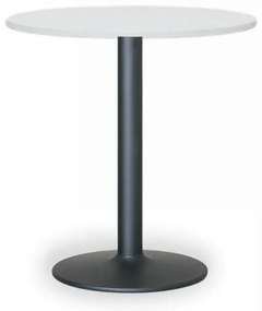 Stolik konferencyjny FILIP II, średnica 80 cm, czarna podstawa, biała