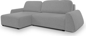 Narożnik ALMI Lewostronny z funkcją spania, wolnostojący tkanina EXCITE ME 05 Srebrny