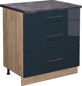 Szafka dolna do kuchni ciemnoniebieski wysoki połysk 80x60x82 fame-line