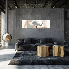 Obraz - Słoń w pastelowych kolorach (170x50 cm)