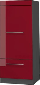 Szafka do mikrofalówki bordowa czerwień wysoki połysk 60x58.1x153.6 fame-line