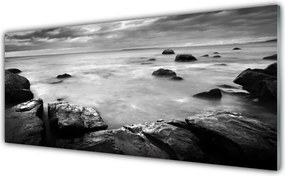 Panel Szklany do Kuchni Surowy Brzeg Oceanu