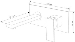Mexen Cube bateria umywalkowa podtynkowa, złota - 73115-50