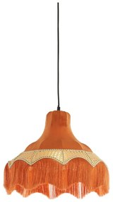 Pomarańczowa lampa wisząca z tekstylnym kloszem ø 40 cm Mizia – Light &amp; Living