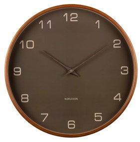 Karlsson 5993MG designerski zegar ścienny brązowy,średnica 40 cm
