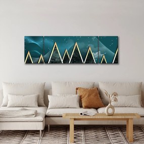 Obraz - Księżyc w pełni nad złotymi górami (170x50 cm)