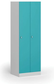 Metalowa szafka ubraniowa S1, 2-drzwiowa, 1850 x 600 x 500 mm, zamek obrotowy, drzwi zielone