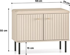 Szafka na buty z tapicerowanym siedziskiem Sophie 16, kaszmir