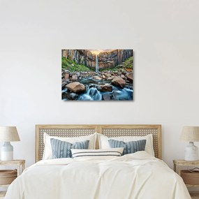 Obraz na szkle - Wodospad Svartifoss, Islandia (70x50 cm)