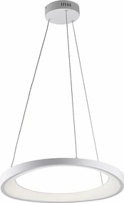 Anna lampa wisząca LED, biały metal i aluminium, regulowane kable, Ø50 cm