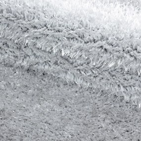 Dywan shaggy poliestrowy Brilliant srebrny koło 120 cm x 120 cm