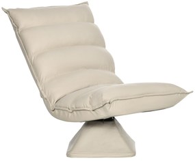 HOMCOM Fotel Relaksacyjny, Leniwe Sofa, Regulowane Oparcie, Wygląd Skóry, 62x70x95cm, Beżowy