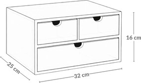 Bambusowy organizer na biurko HEGO, 16 cm, 3 szufladkowy