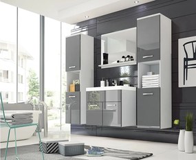 MINIO go for it, Meble łazienkowe MONTANA XL w kolorze biały/szary połysk