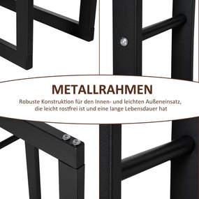 Stojak na drewno kominkowe HOMCOM dla wnętrz i eksteriorów, Metal, 60 x 25 x 150 cm