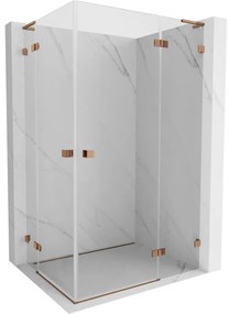 Mexen Lunar L Duo kabina prysznicowa uchylna prawa 105 x 70 cm, transparent, różowe złoto - 834L-105P-070L-60-00