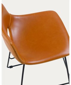 Koniakowy hoker z imitacji skóry (wysokość siedziska 65 cm) Zahara – Kave Home