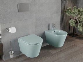 Mexen Rico miska wc Rimless z deską wolnoopadającą slim, duroplast, zielona jasna mat - 30724048