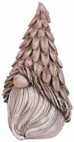 Ogród dekoracja krasnoludek głowa, szara, 24 x 21x 43 cm