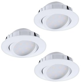 Eglo 95857- ZESTAW 3x LED Ściemnialna oprawa wpuszczana PINEDA 1xLED/5,5W/230V