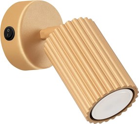 Lampa Ścienna Minimalistyczny Karbon, Aluminium - 1 Źródło - L.8 X H.16 Cm - Złoty