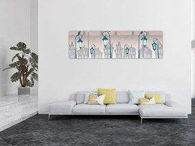 Obraz - Kruki strzegące miasta (170x50 cm)