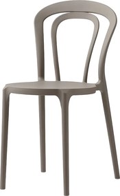 Zestaw 2 nowoczesnych krzeseł „Caffè” w kolorze gołębiej szarości, z polipropylenu, sztaplowanych, do użytku wewnątrz i na zewnątrz, cm 53x53 83h