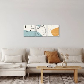 Obraz - ilustracja liścia (z zegarem) (90x30 cm)