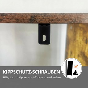 HOMCOM Regał na książki, wąski regał stojący z 5 półkami, regał biurowy do salonu, 77 x 30 x 57,5 cm, Rustykalny brąz | Aosom PL