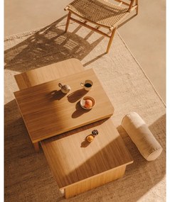 Stolik w dekorze dębu w naturalnym kolorze 89x62 cm Oaq – Kave Home