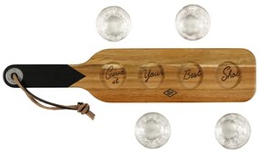 Drewniana deska do serwowania z 4 kieliszkami Gentlemen's Houseware