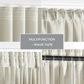Kremowa zaciemniająca zasłona termiczna 140x270 cm Pleat – Restilo