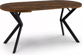 Zestaw stół okrągły rozkładany 80-160 cm Auron + 4 krzesła Paterson welur szare