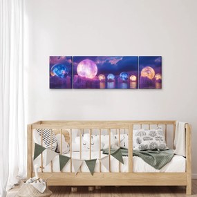 Obraz - Planety na wodzie (170x50 cm)
