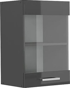 Szklana szafka kuchenna antracyt wysoki połysk 40x31x60 r-line