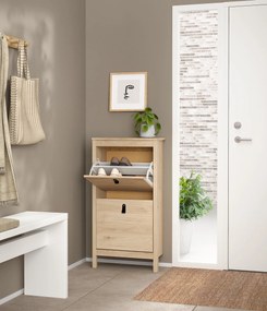 Wąska szafka na buty Madrid z 2 półkami, jackson hickory