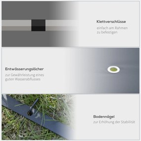 Outsunny Altana Ogrodowa 3x3m Szara Stal Poliester Namiot Imprezowy Wodoodporny na Zewnątrz | Aosom PL