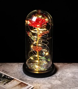 Wieczna róża w szkle ALVA z oświetleniem LED