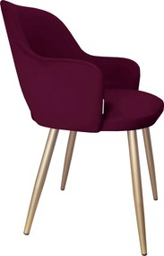 Krzesło Milano tkanina Welur noga metalowa : Kolor nogi - Złota stożek, Kolor tkaniny - VELVET - MG02, Typ siedziska - Siedzisko stałe