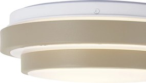Nowoczesna lampa sufitowa taupe z białym elementem 25 cm IP44 - Walden