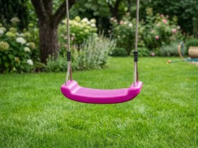Huśtawka z plastikowym różowym siedziskiem na sznurku dla dzieci ALTALENA