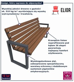 Ogrodowa ławka w kolorze orzech F6-T52