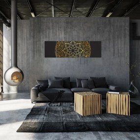 Obraz złotej abstrakcji (170x50 cm)