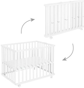 Biały kojec dla dzieci 100x75 cm – Roba