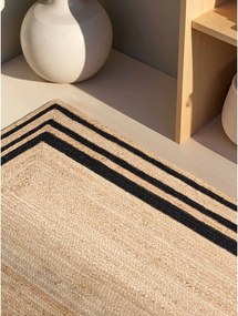 Czarny/w naturalnym kolorze dywan z juty dwustronny/tkany ręcznie 120x170 cm Jutta – Hanse Home