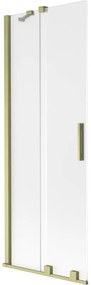 Mexen Velar parawan nawannowy 2-skrzydłowy rozsuwany 75 x 150 cm, szron, złoty szczotkowany - 896-075-000-31-55